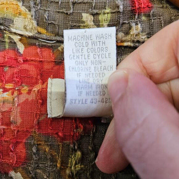 J. Jill Floral Jacket Size L Lightweight Button Front Autumn Grandmacore Mature - Picture 6 of 9